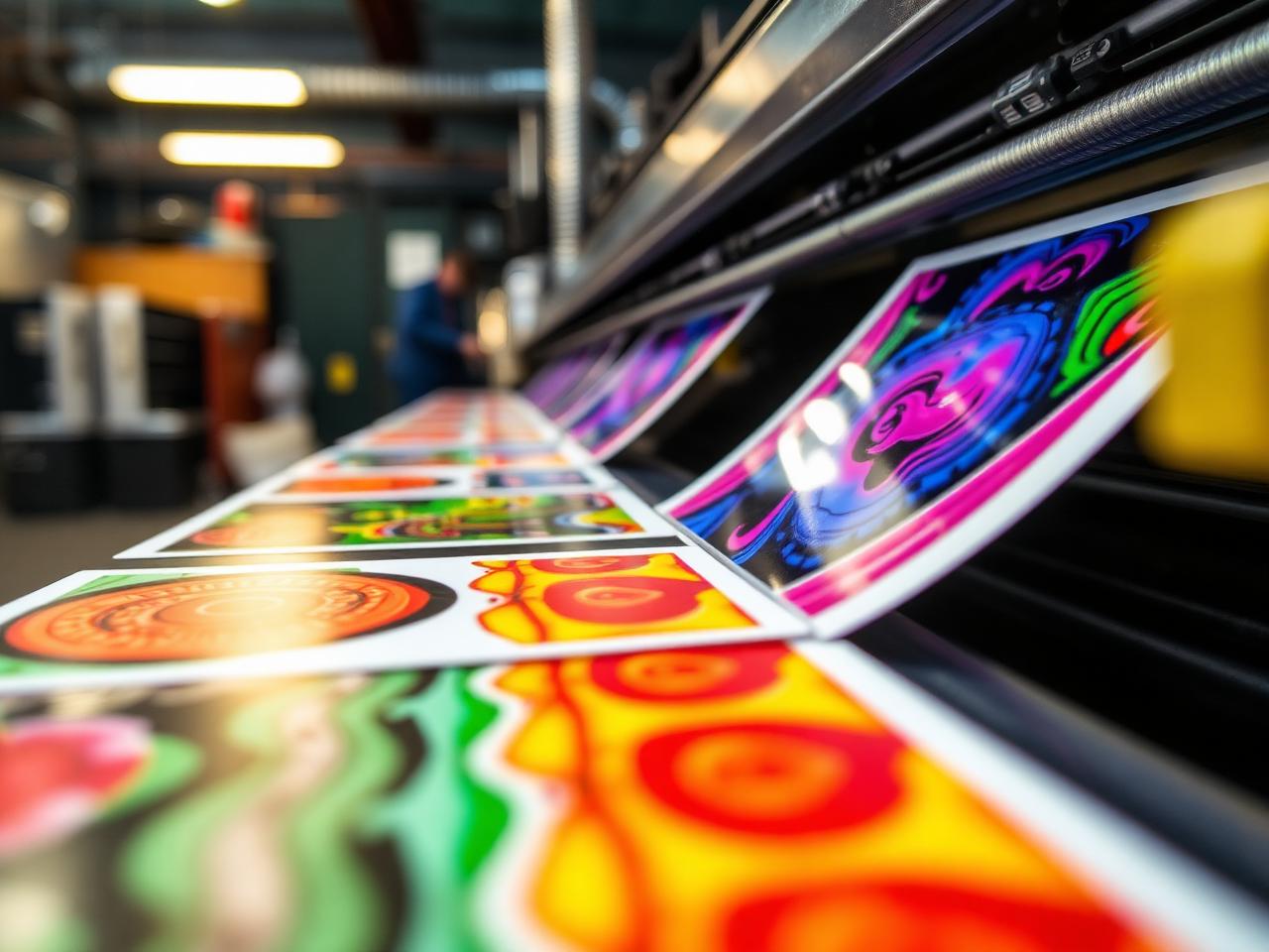 Vivid DTF transfer prints rolling off the printer in the Blank2Branded workshop